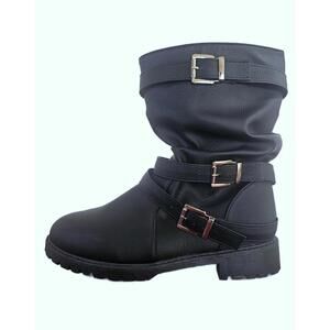 Black Women's Motorcycle Boots  sz 8.5